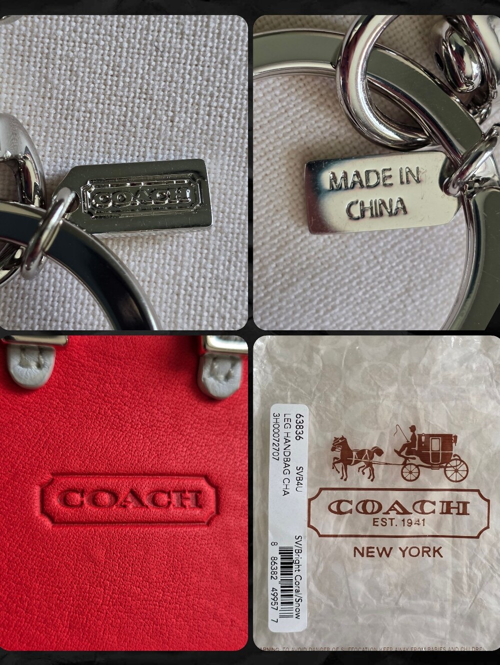 Coach Legacy Archive Turnlock Satchel Watermelon Pink Leather Crossbody Charm - Picture 15 of 16